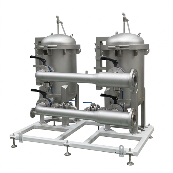 Pre-assembled Multi-Bag Filter Skid System with Manifolds, Valves, and Drip Tray