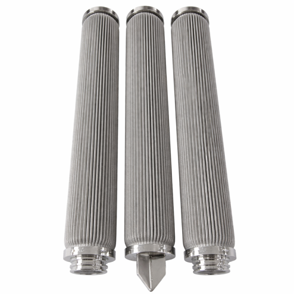 High Surface Area Sintered Metal Pleated Filter Cartridge for High-Flow Industrial Purification
