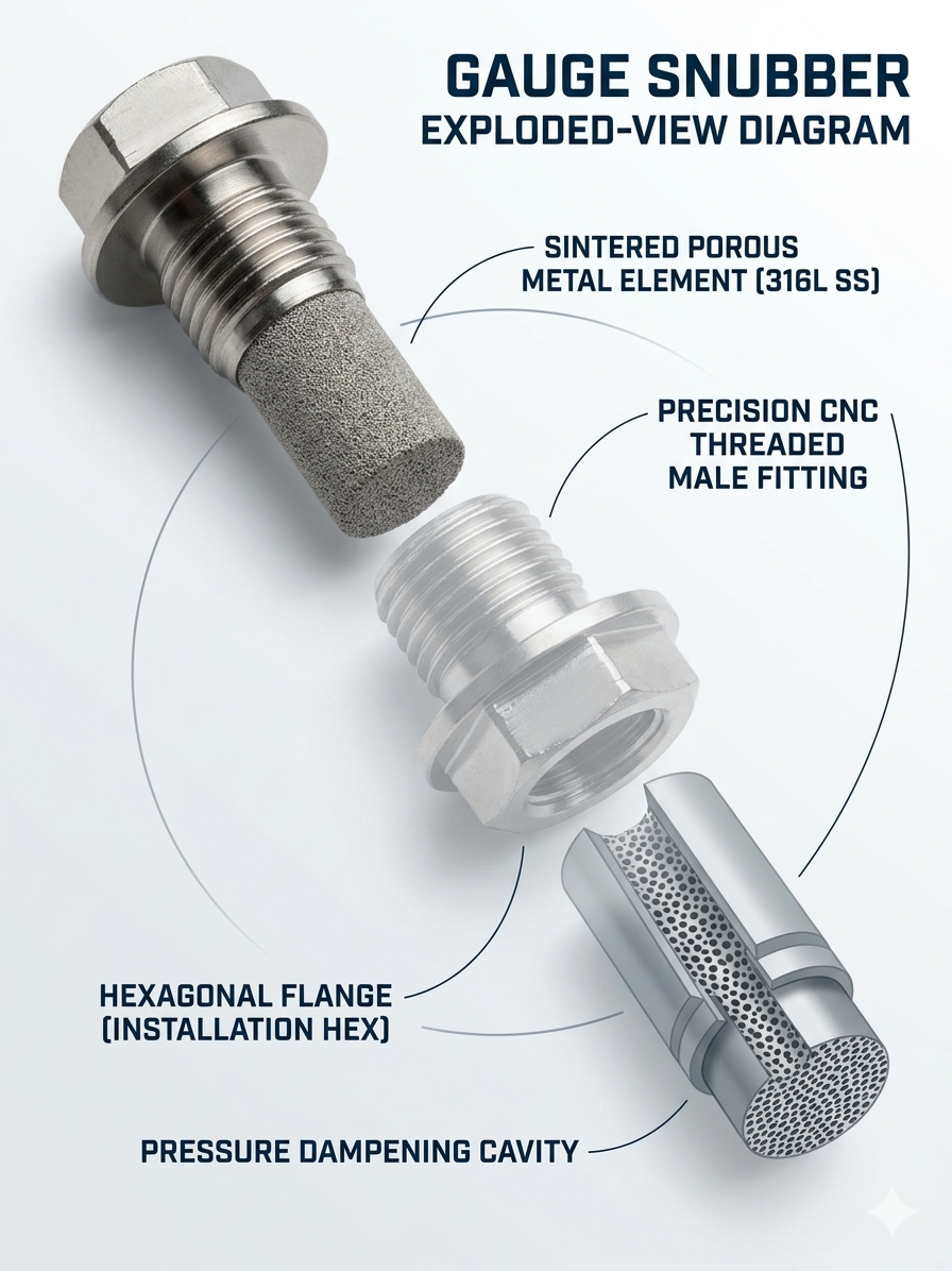 External and Internal Pressure Gauge Snubber